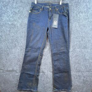 LL Cool J Jeans Women 11 Bootcut Straight Foil Stretch Streets of Gold Y2K Sears